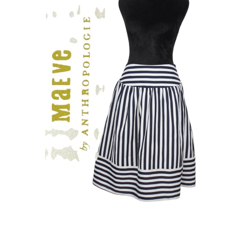 Maeve by Anthropologie Black & White Striped Skirt Size Small